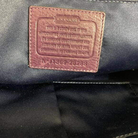 Coach Purple Satchel with Gold Accents - Picture 14 of 16